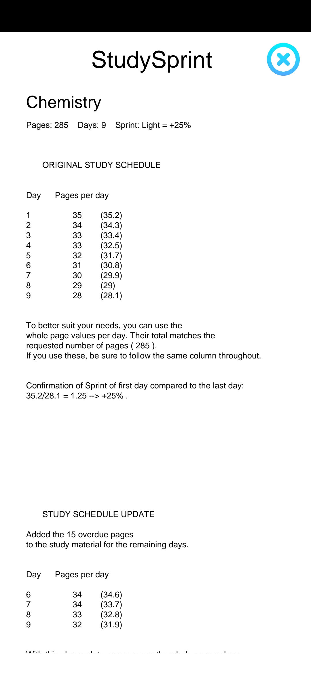 PDF Export details